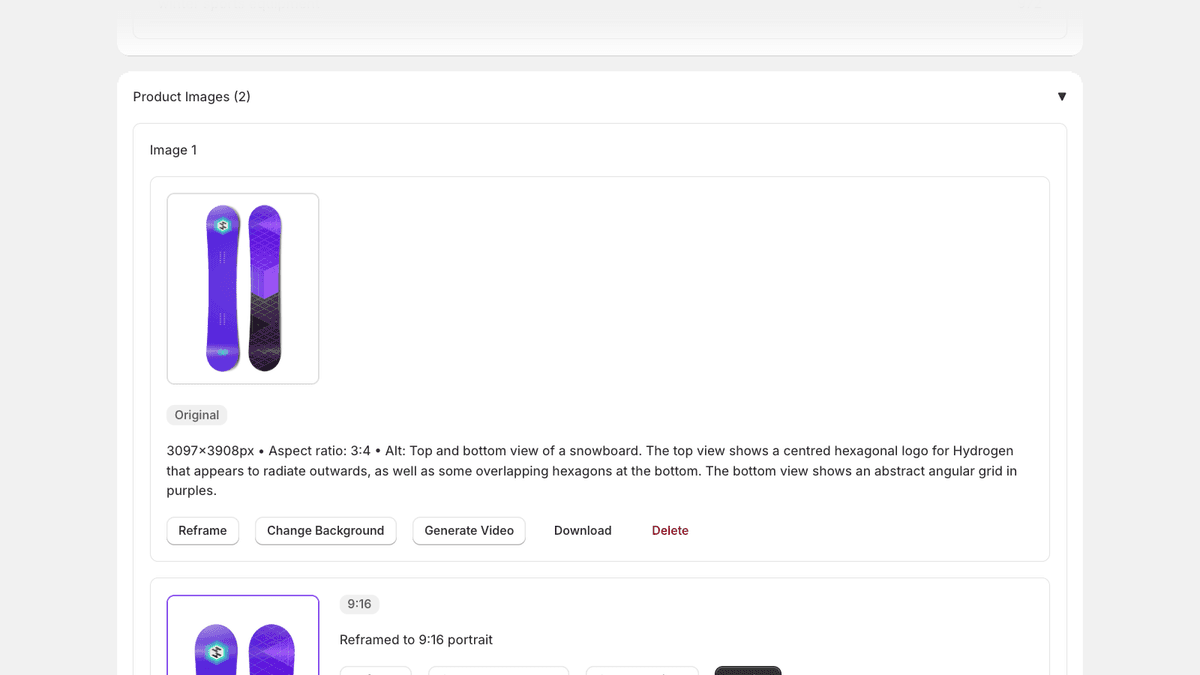 AI image generation interface